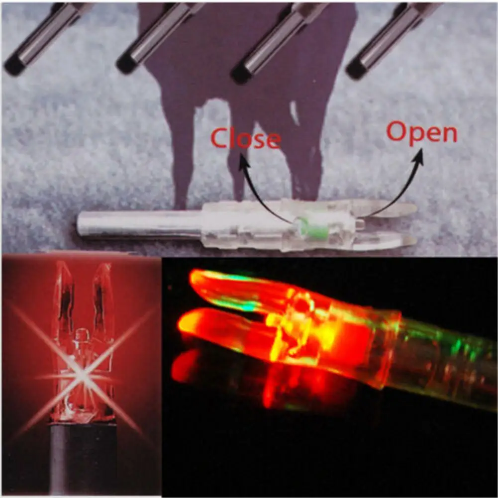 Flèches de tir à l'arc avec LED, 12 pièces, encoches éclairées 6.2mm/0.246 pouces, queue de frappe automatique pour arcs classiques à poulies