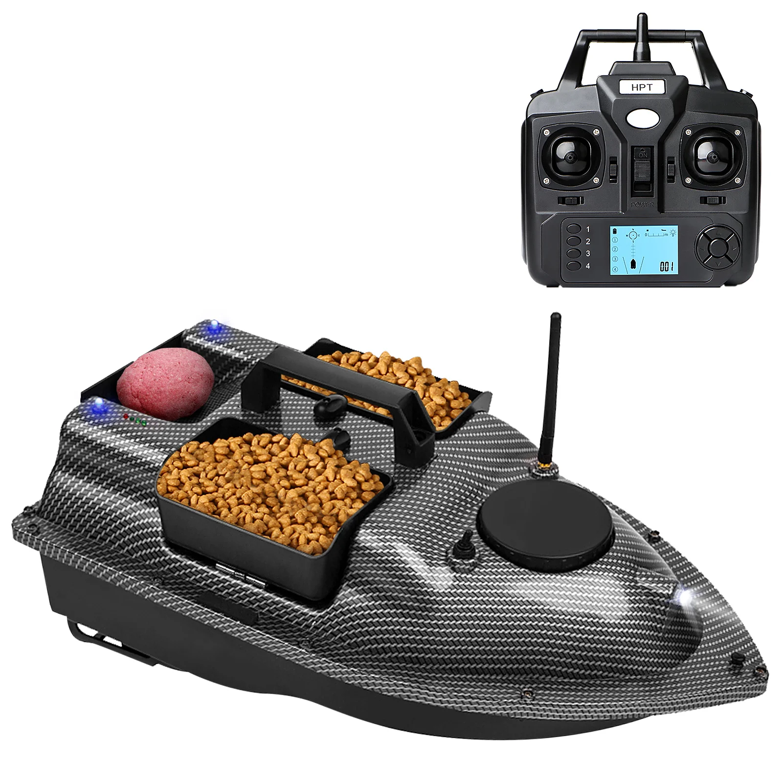 Remote Control RC Fishing Bait Boat 2KG Load 12000mah Fish Finder with GPS Auto Cruise Control Auto Return Carbon Fiber Shell