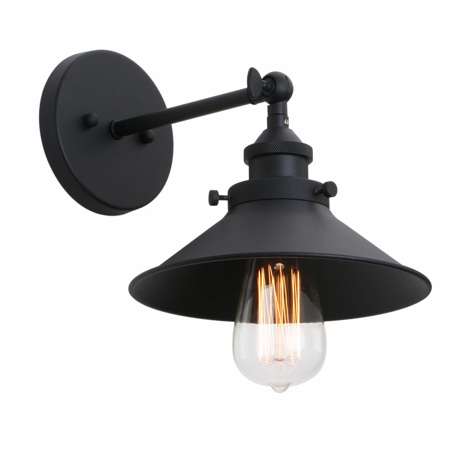 Permo 7.87 Inches Vintage Industrial Metal Wall Sconce Lighting 180 Degree Adjustable Wall Lamp