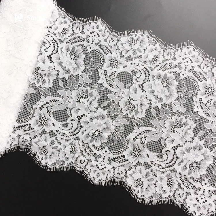 Black Eyelash Lace Trim, Flowers, Underwear, Bra Decor, Sewing Lace Fabric, Dress DIY Accessories, RS2510, 300cm * 23.5cm