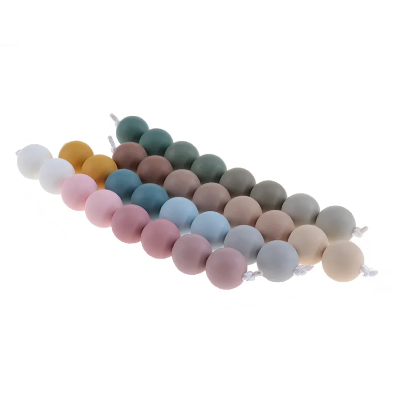 100pcs 12mm Round Beads Silicone Teether Beads Baby Silicone Pacifier Chain Bracelet DIY Chew Accessories For Newborn BPA Free