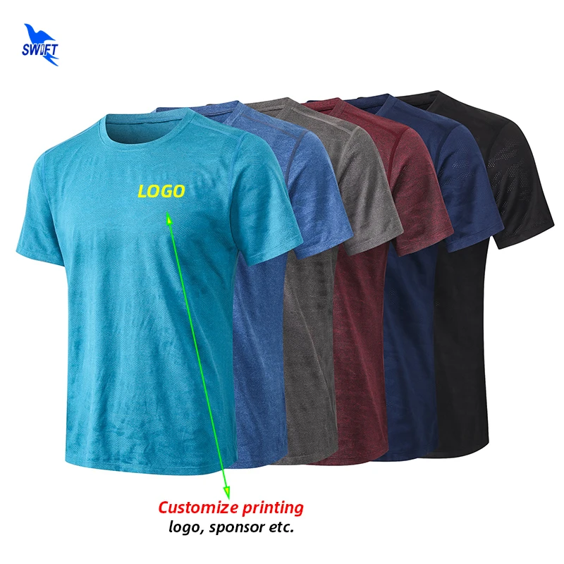 

Customize LOGO Print Men Quick Dry Running T-Shirts Breathable Sport Shirts Fitness Gym Camouflage Top Tee Sportswear Rashguard