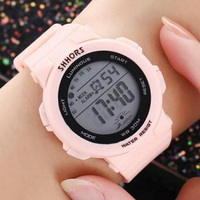 Shhors Led Digital Watches Women Casual Sports Watches Pink Silicone Band Electronic Watch Ladies Watches reloj deportivo mujer