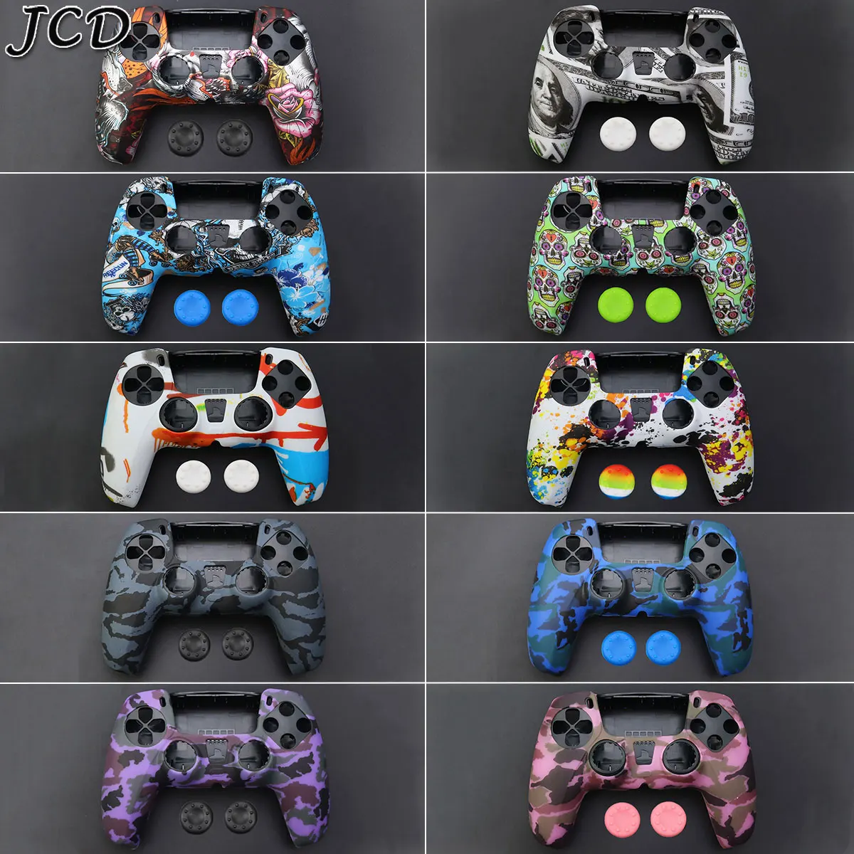 

JCD for Sony PS5 Controller Silicone Case Protective Skin Thumb Grips Cover For PS5
