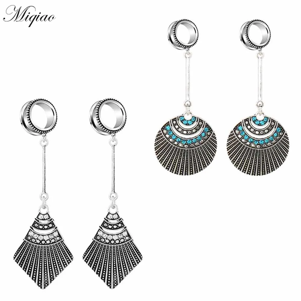 

Miqiao 2pcs Simple New Stainless Steel Striped Geometric Diamond Pendant Earrings 6mm-30mm Exquisite Piercing Jewelry