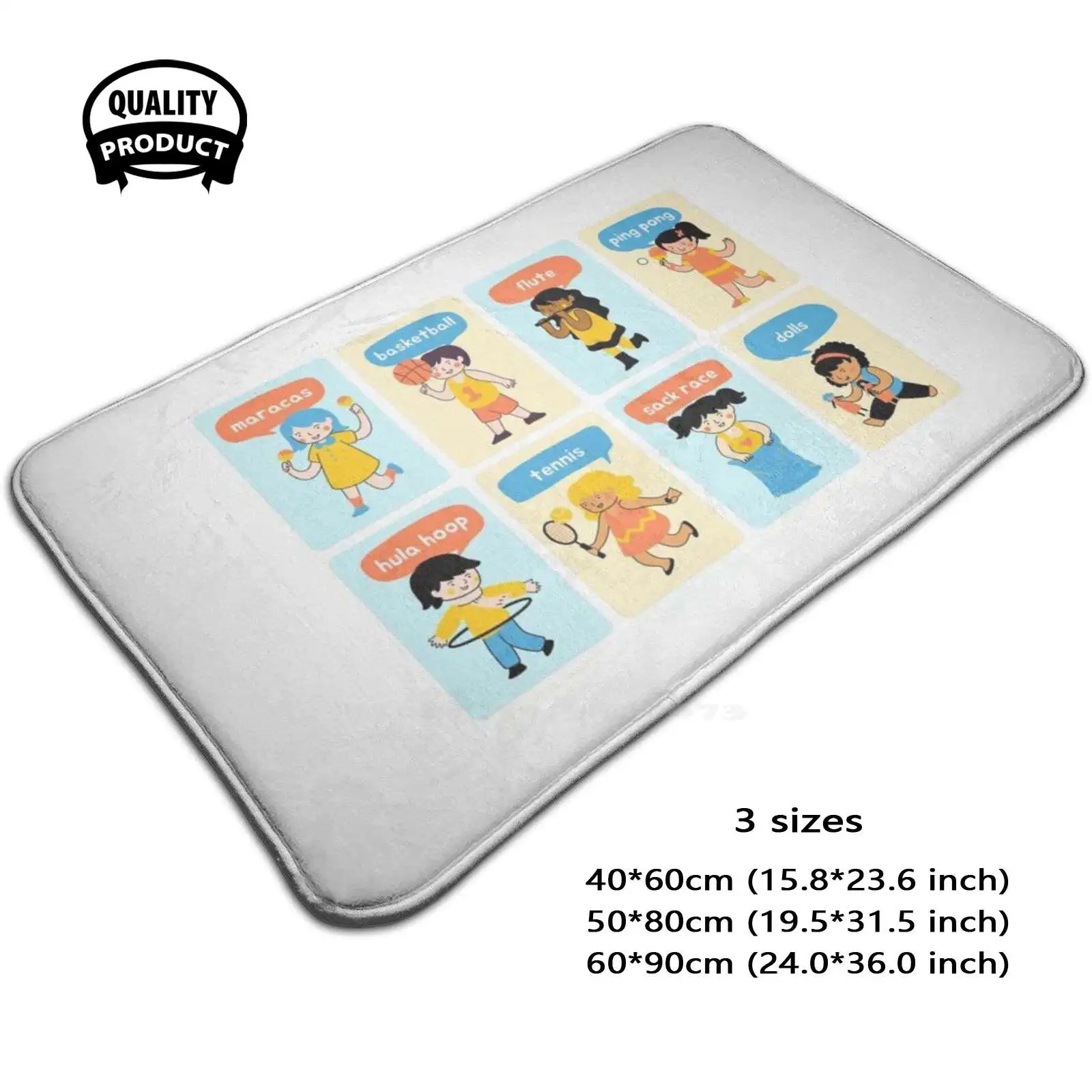 Play Watch Listen Soft Cushion Home Carpet Door Mat Car Rug Audio Cool Play Watch Listen Player Play Watch Listen Music Kids