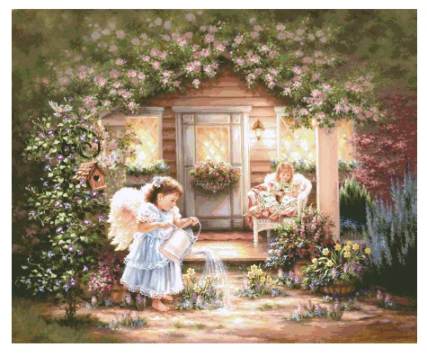 

Garden girl ,Grow With Counted Needlework Cross stitch Kits 14CT Unprinted Embroidery Cross-Stitching,DIY Handmade Decor