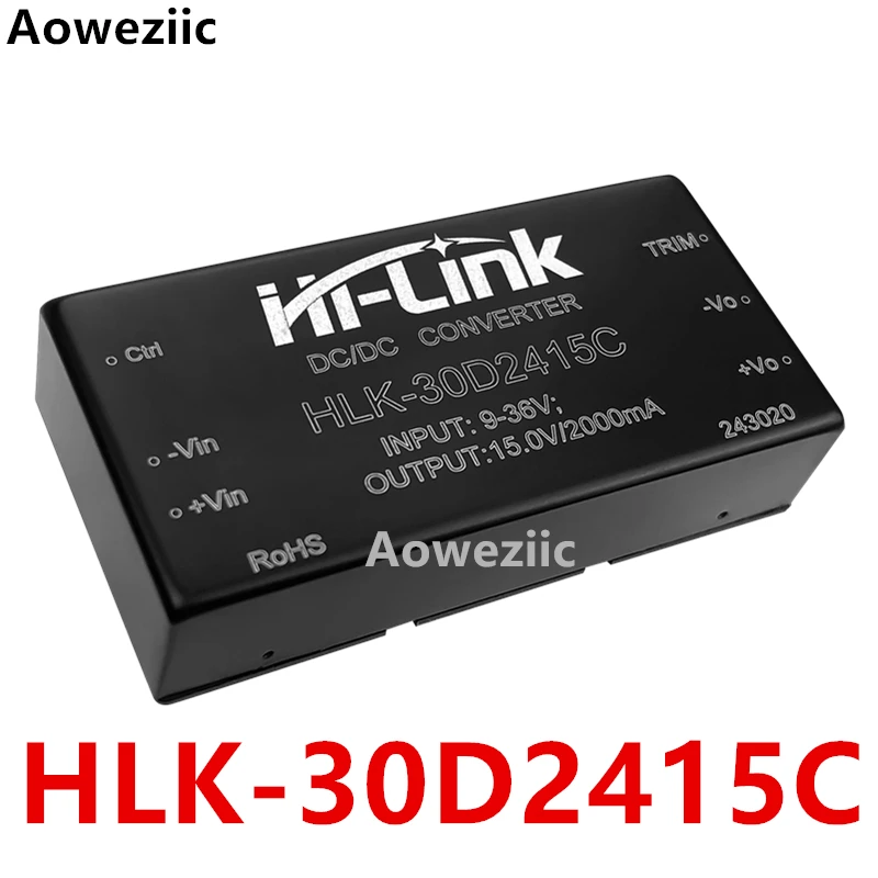 1Pcs/Lot HLK-30D2415C Wide Voltage 9 ~ 36V To 15V 2A 30W DC-DC isolated Power Supply Module