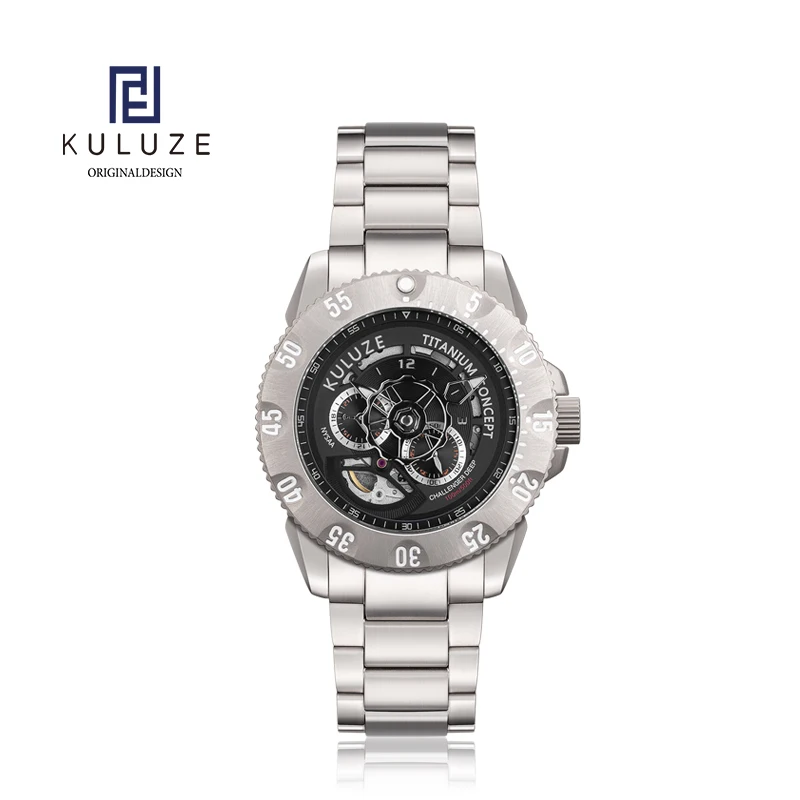 KULUZE 2021 New SapphireCrystal Solid Bracelet Waterproof MIYOTA82S7 Automatic Fashion Luxury Mechanical Titanium Wristwatch