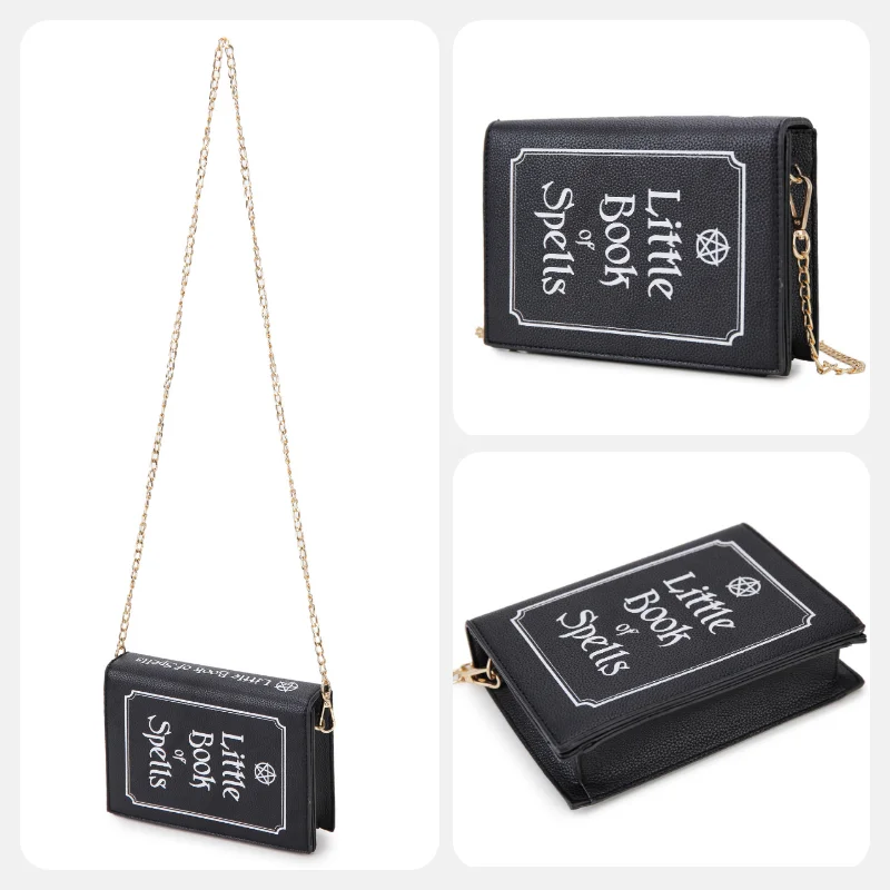 Black Magic Book of Spells Clutch Bag for Women Fashion Chain Shoulder Bag Small Purses and Handbags Female Crossbody Bag 2021