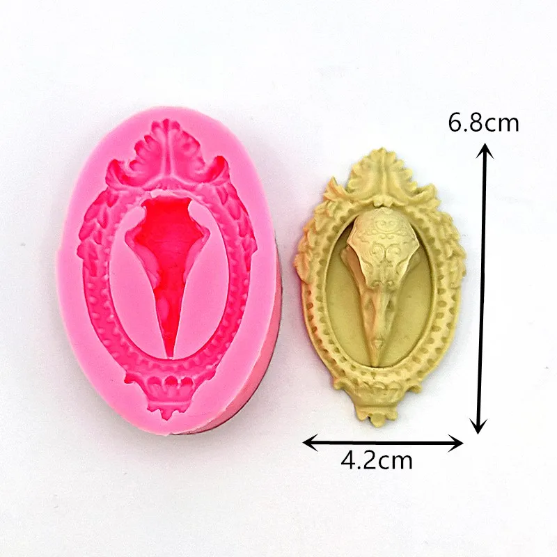 Small exquisite crow skull silicone mold making plaster resin model jewelry kitchen diy sugar icing chocolate cake tool