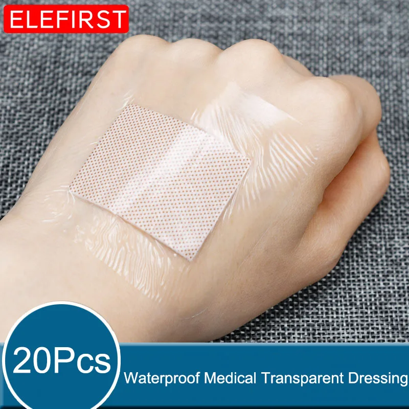 20Pcs/Pack Waterproof Band-Aid Wound Dressing Medical Transparent Sterile Tape For Swimming Bath Care Protect First Aid Kit