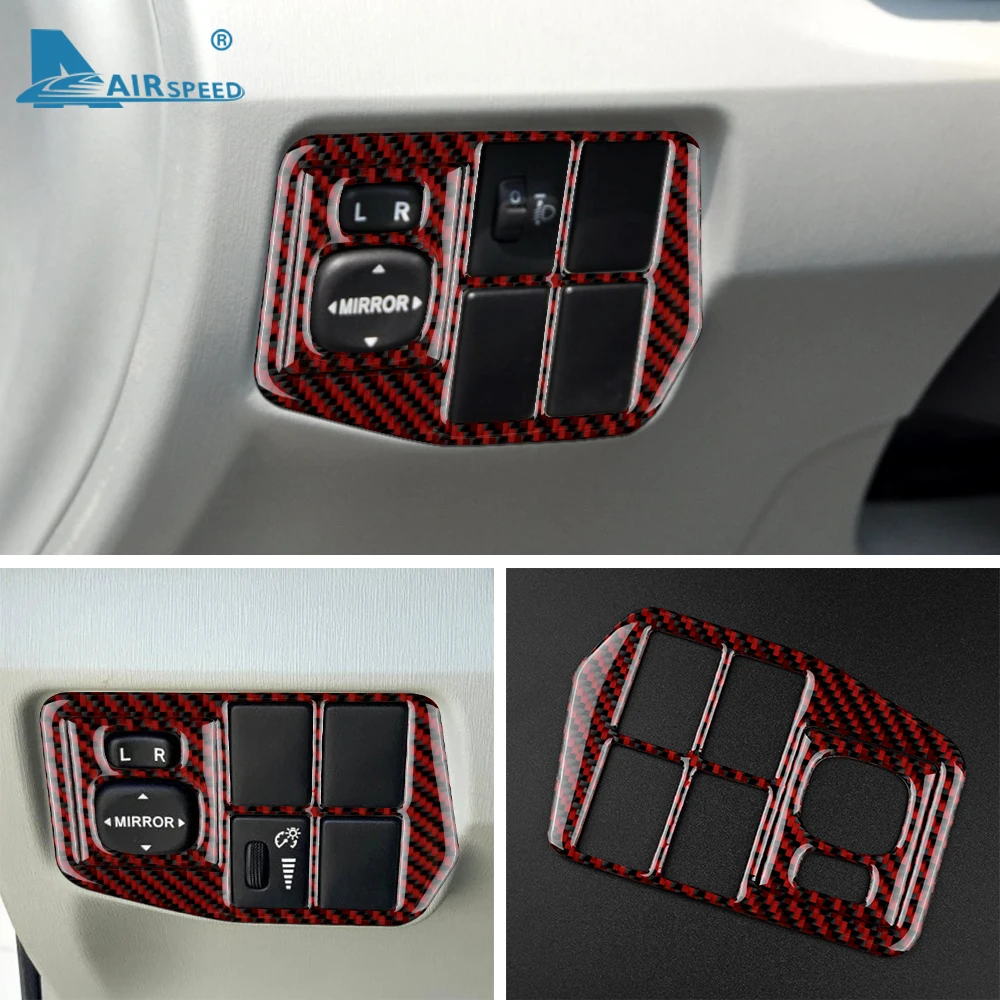Real Soft Carbon Fiber for Toyota Prius 2010 2011 Accessories Interior Trim Car Headlight Side Mirror Switch Button Sticker image 3