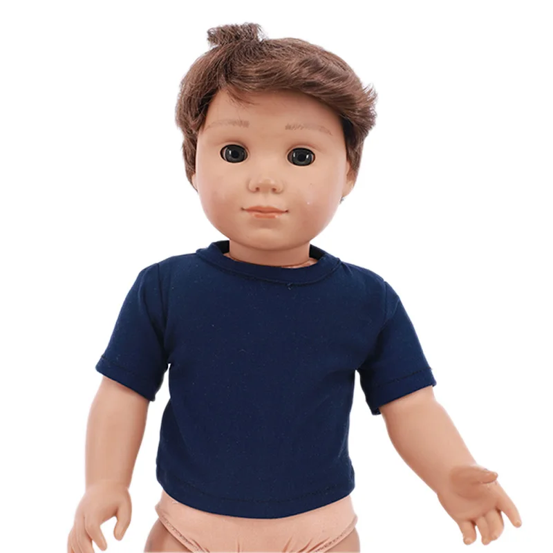 Doll Clothes Cotton Striped T-shirt, Unisex Short Top, Fit 18Inch American &43cm Reborn Baby Doll Accessories,Generation Gifts