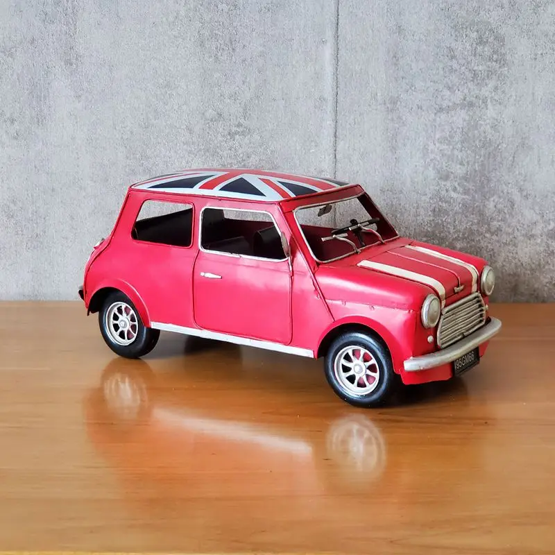 

Classic Mini Car Model Modelcar Access Ironwork Crafts HandmadeModel Works Collection Handicraft Decorations Gifts Nostalgic