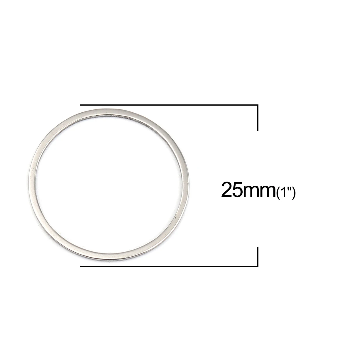 10 PCs 0.8mm Stainless Steel Closed Soldered Jump Rings Findings Circle Ring Dull Silver Color 25mm Dia