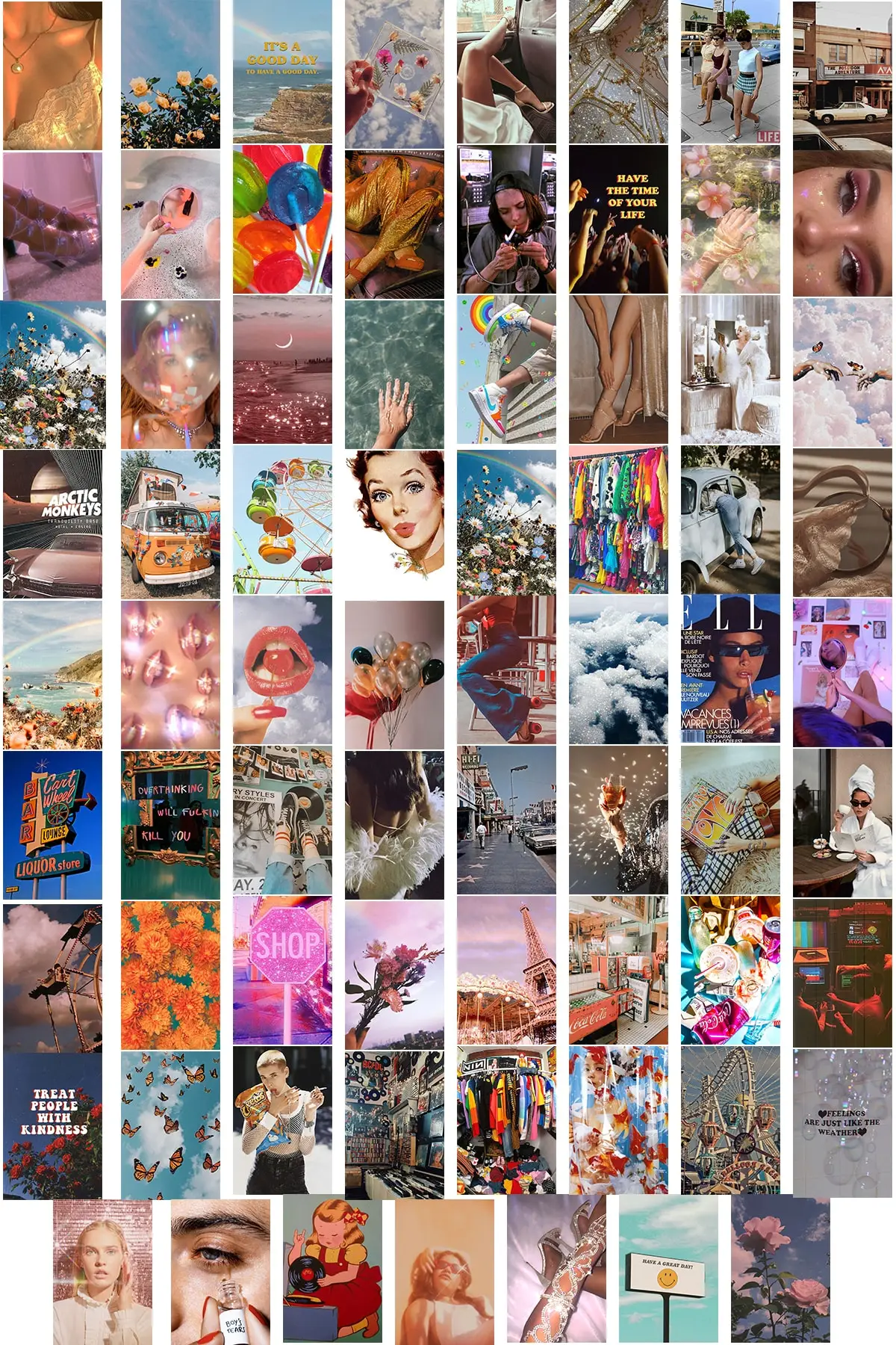 Retro Poster Set-Vintage Poster Collage Set-10cm * 14cm - 70 Pcs Thick Wax Paper poster