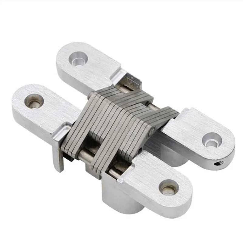 Bisagras ocultas de acero inoxidable 304, 2 uds, Cruz oculta integrada, bisagra de puerta plegable de carga pesada, herrajes para muebles