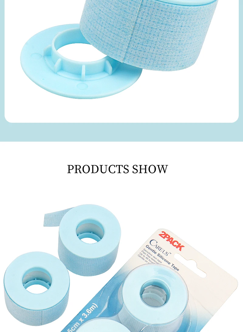 2 Rollen Wimpernverlängerung, rosa/blaues Klebeband, nicht gewebtes, sanftes Silikongel-Klebeband zum Pfropfen von falschen Wimpernpflastern unter den Augenpads – Detail 8