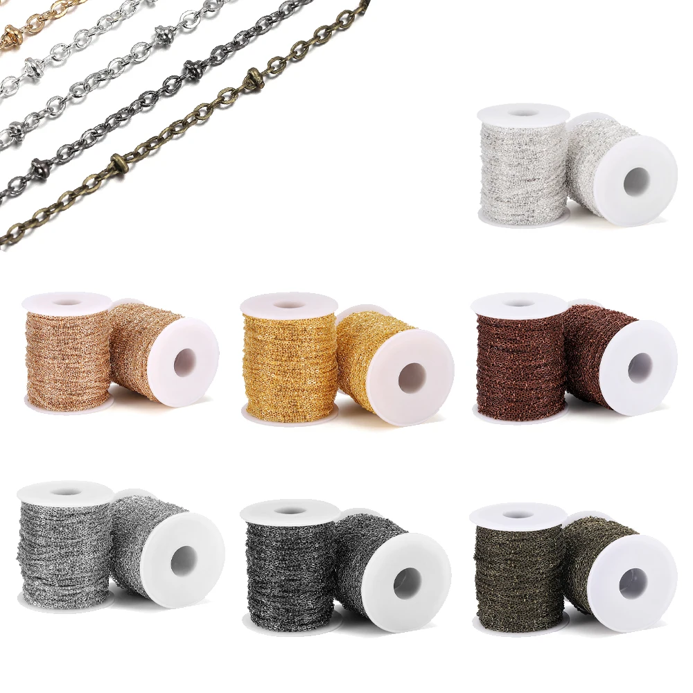 7 Colors Copper Twisted Cable Chain Satellite Soldered Connector Chain For DIY Anklet Necklace Bracelet Jewelry Making Supplies