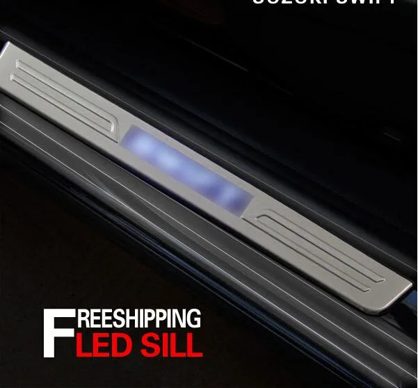 Car Styling for Suzuki Swift ZC31S accessories 2005 2007 2010 2012 led auto door sill illuminated sills scuff plates thresholds