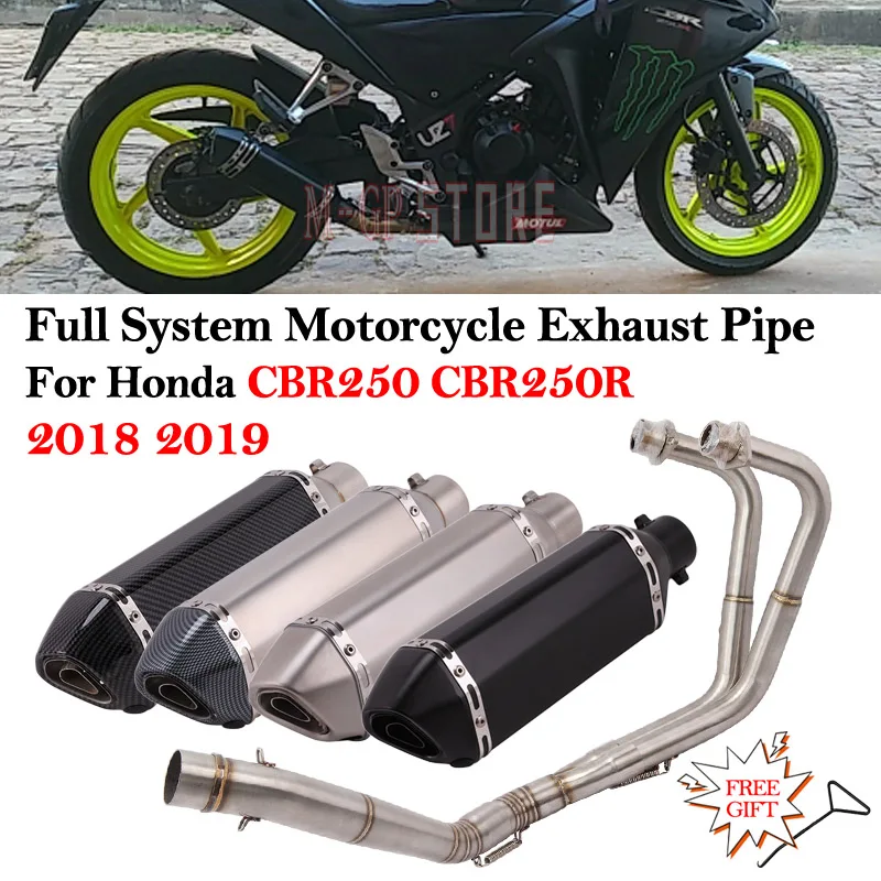 For Honda CBR250 CBR250R CBR 250 R 2018 2019 Full System Motorcycle Exhaust 51MM DB Killer Escape Moto Muffler Front Link Pipe