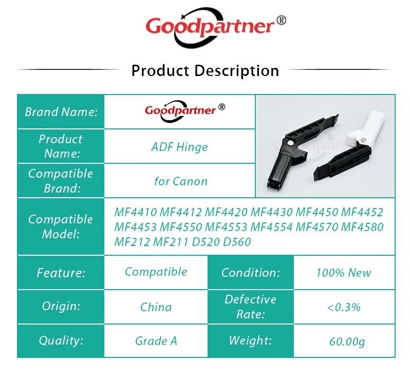 10X FC0-1787-000 ADF Hinge for Canon MF 4410 4450 4570 4430 4550 4580 4583 4554 4553 4453 4452 4420 4412 4710 D550 D520 D560