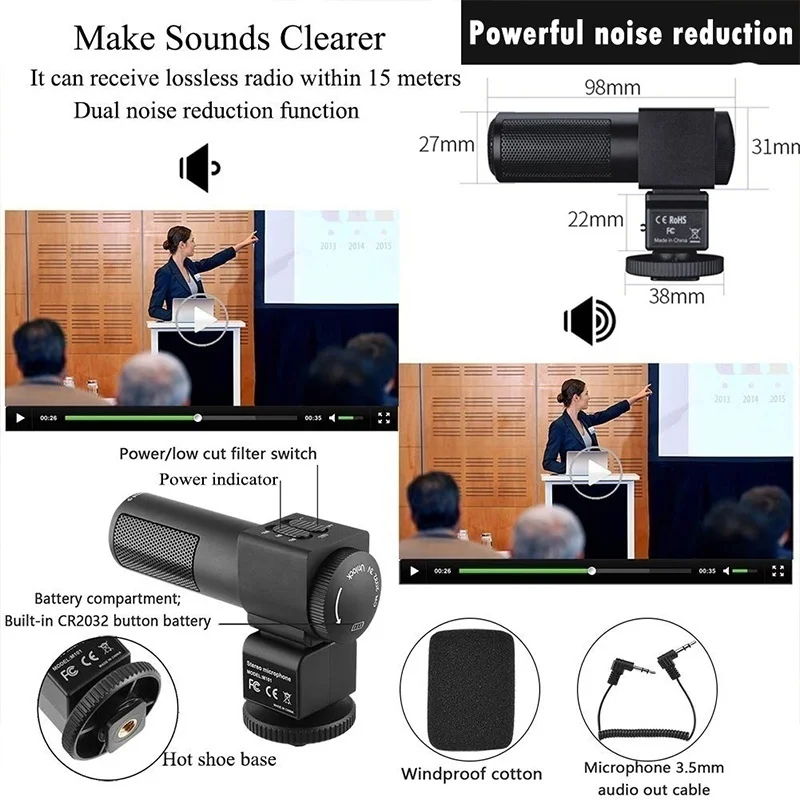 4K Professional Digital Camera WiFi Link With Microphone , 48MP Camera For Voging On YouTube 16X Digital Zoom Video Camcorder