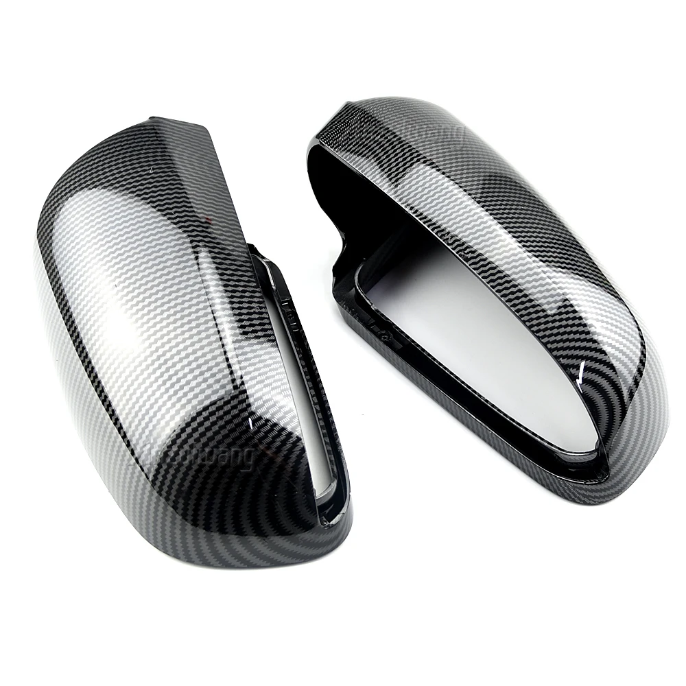 

For Audi A4 B6 B7 A6 C6 2003 2004 2005 2006 2007 S4 RearView Mirror Case Cover Carbon fiber pattern Black Cover