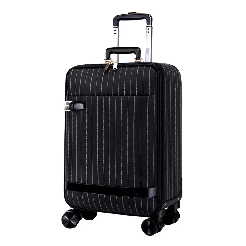 Nieuwe Mannen Retro Streep 16/20/24 Inch Oxford Waterdichte Rollende Bagage Spinner Merk Reiskoffer Vrouwen Trolley Koffers