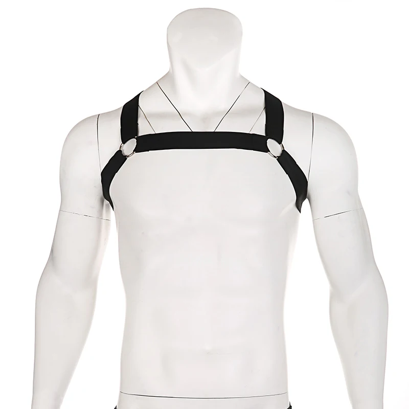 CLEVER-MENMODE Male Sexy Lingerie Harness Bondage Costumes Body Chest Muscle Harness Belt Straps Black Vest Arnes Hombre