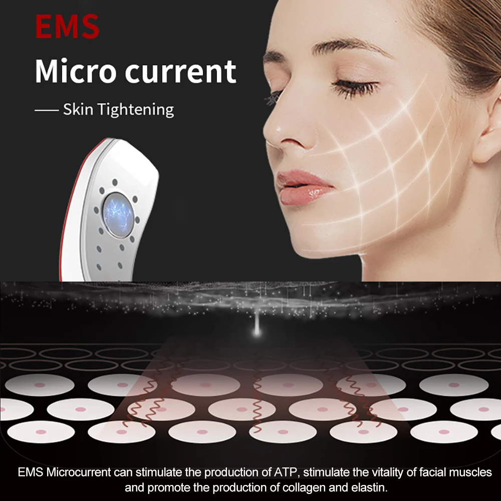 Double Chin Face Massage Slimmer V-Line Lift Machine EMS Electric LED Photon Therapy Facial Lifting Slimming Tight Slim Device