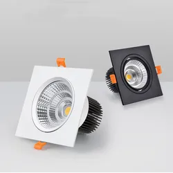 Single head square spotlight, ceiling cob recessed led lamp, grille spotlight, Doudou, angle adjustable, factory direct supply