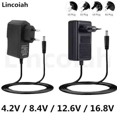 Cargador 4,2 V 8,4 V 12,6 V 16,8 V 1A 2A 2000ma AC/DC adaptador fuente de alimentación 110-220V para 1S 2S 3S 4S 18650 Li-ion batería de litio