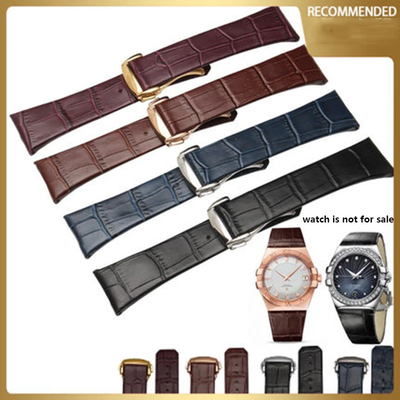 Crocodile pattern leather watch strap, first layer cowhide for omg Constellation Double Eagle series male  23mm watch band