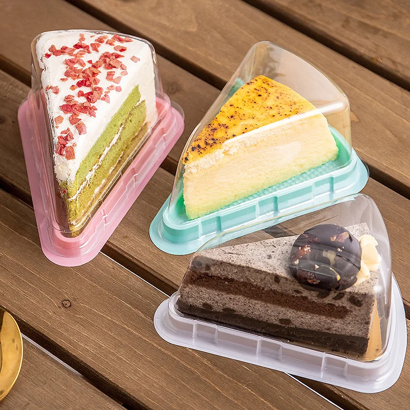 

50pcs High Quality Triangular Mousse Packaging Boxes Clear Window Disposable Dessert Packaging Box Cheese Melaleuca Cake Box