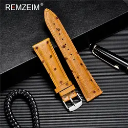 Colorful Ostrich Pattern Watch Strap First Layer Cowhide Leather Watchbands 18mm 20mm 22mm Bracelet Quick Release Watch Band