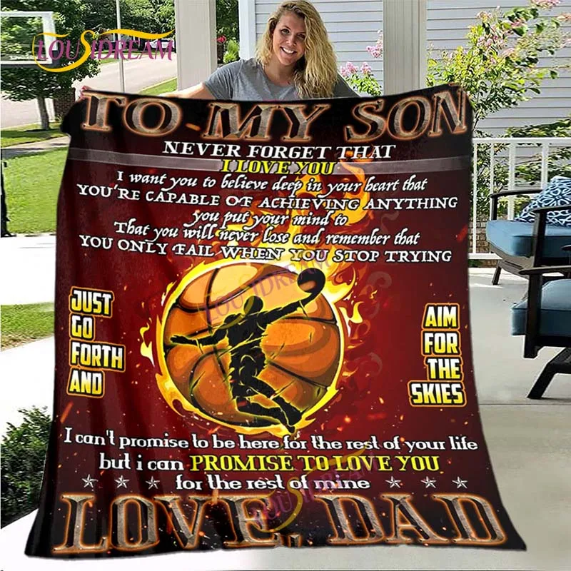 Boy Mom Gift For Son Fleece Blanket Dad To Son  Birthday Gift  Sofa bed animal blanket  blanket  super soft  home warm  blanket