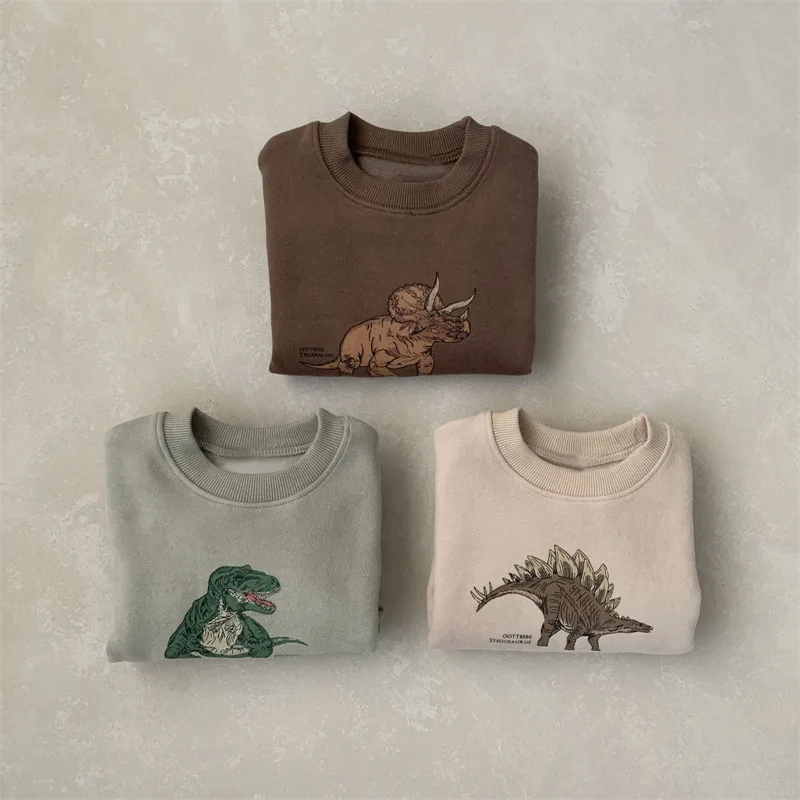 1-6Y Kid Dinosaur Pullover Infant Korean Winter New Top Baby Lovely Dinosaur Plush Comfortable Pullover Kids Clothes Boy Sweater