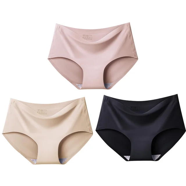 TrowBridge Seamless Women's Panties Ice Silk Sexy Intimate Lingerie Femme Underwear Hot Sale Underpants Sports Briefs Panty 3PCS