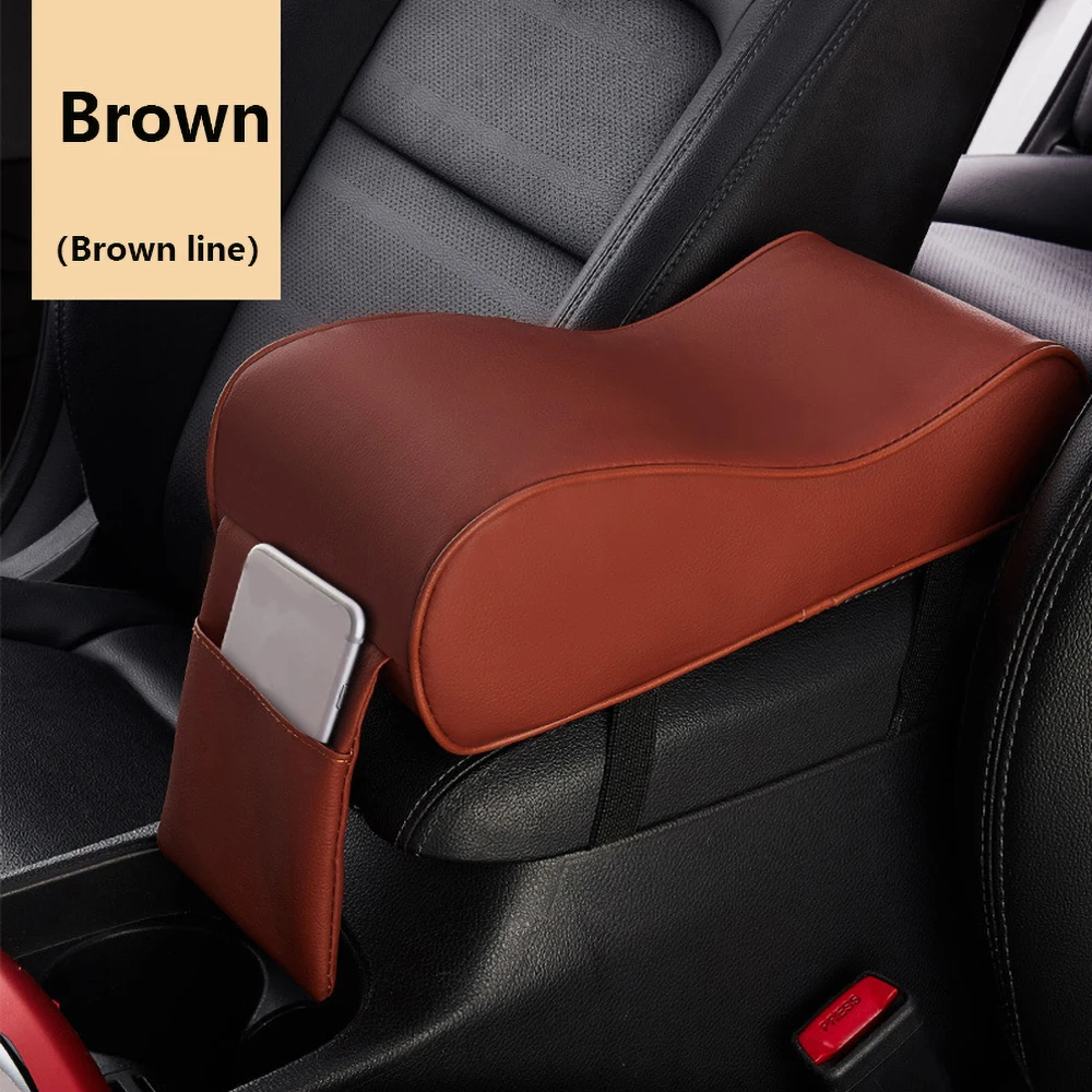 Car Memory Foam Armrest Cushion Center Console Armrest Pillow With Mobile Phone Holder Storage Bag, Car Armrest Box Mat Pad