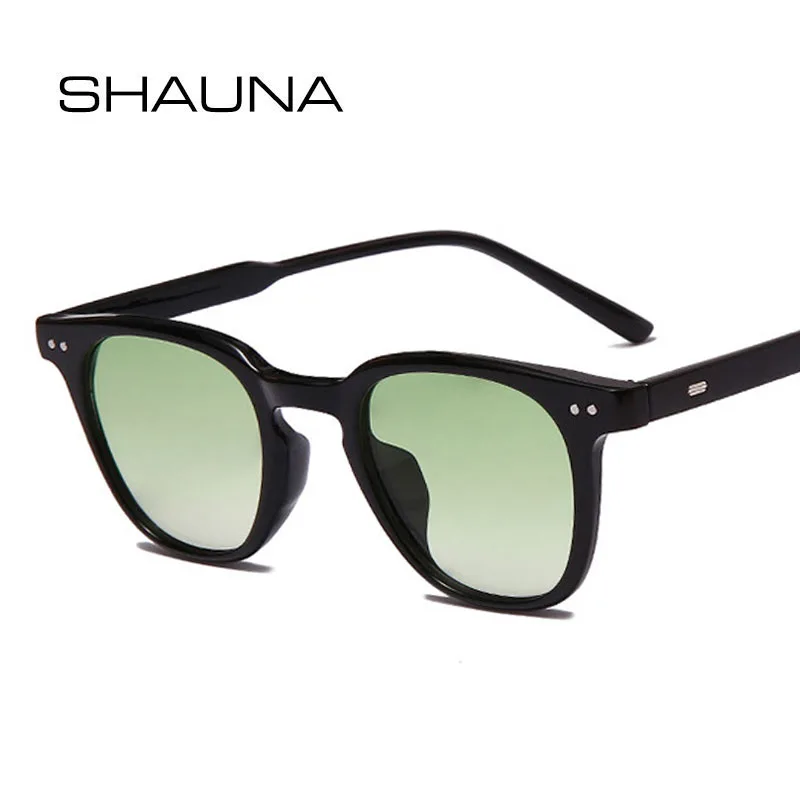 SHAUNA Ins Popular Retro Rivet Sunglasses Women Trending Summer Styles Men Sun Glasses UV400