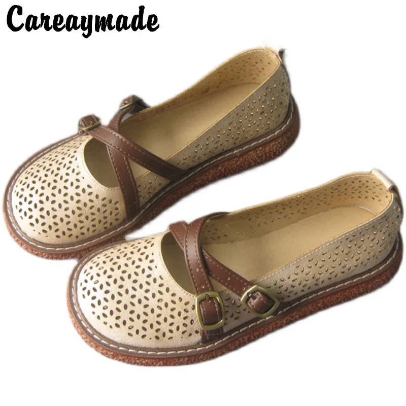 Careaymade-Summer Women's shoes with shallow mouth single shoes new style muffin thick soles Big Head casual flat single shoes