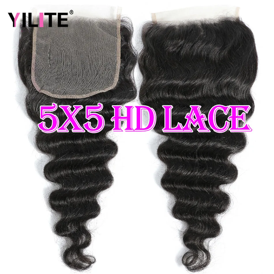 13x4 Ear To Ear Lace Frontal Brazilian Loose Deep Wave Transparent 4x4 Lace Closure 100% Virgin Human Hair Pre Plucked Hairline