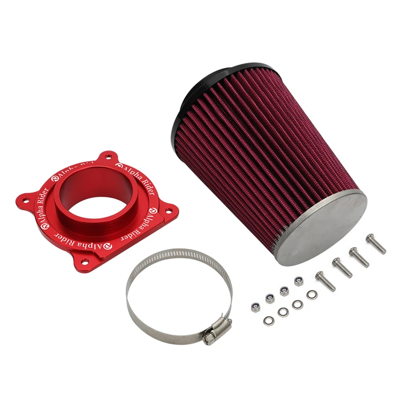 Air Filter Intake Kit Billet Adaptor Plate Filter Wrap Mounting Hardware for Yamaha Raptor 700 YFM700R 700RSE Special Edition