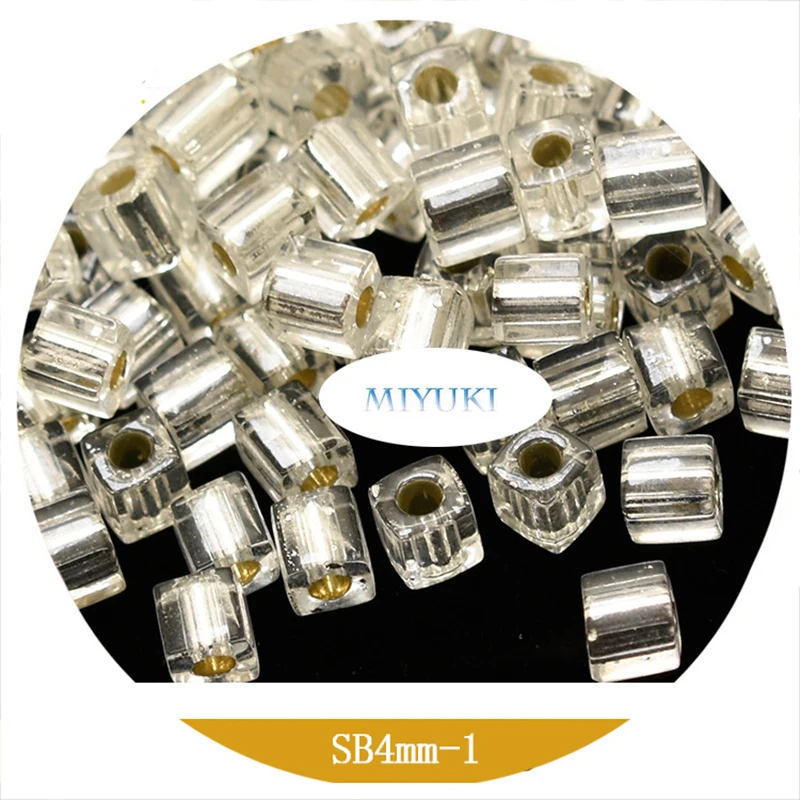 Japanese  Miyuki  SB Square Beads 4mm 18-Color Transparent Silverine Color Series 5G DIY Beads