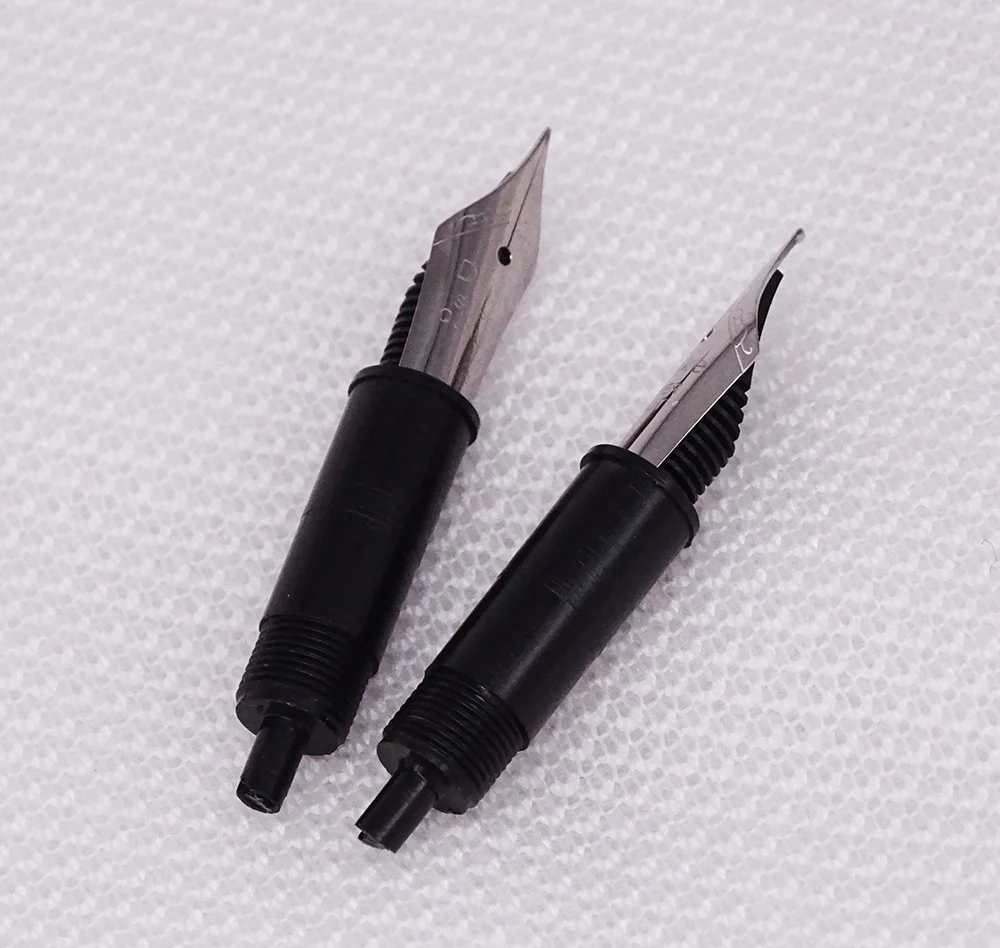 2 PCS Fountain Pen Metal Nibs Extra Fine/Fine/Small Calligraphy Bent Nib 0.38/0.5/0.58mm 2 Nibs Replaceable Combination