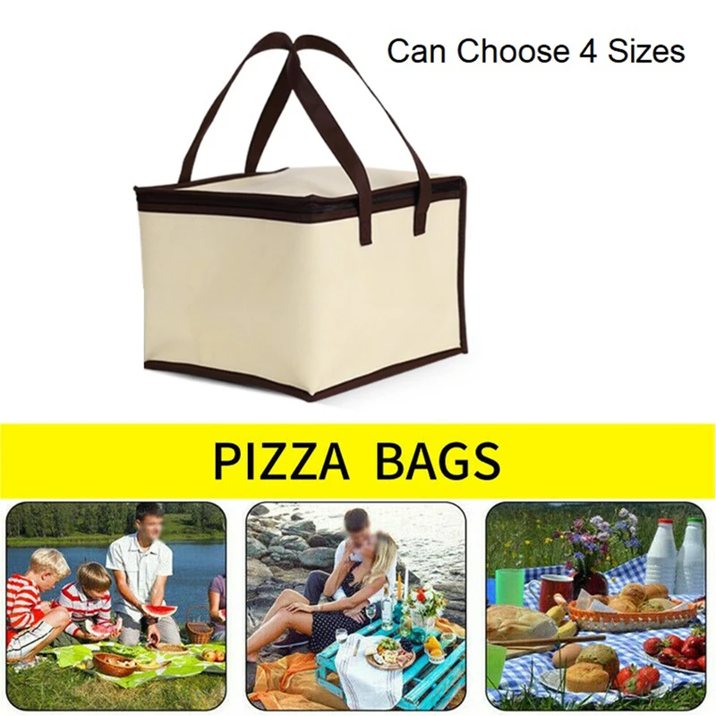 6/8/10/12 inch Pizza Food Delivery Bag Insulated Thermal Storage Holder Outdoor Picnic Lunch Bag Car Ice Pack Refrigerator Bag