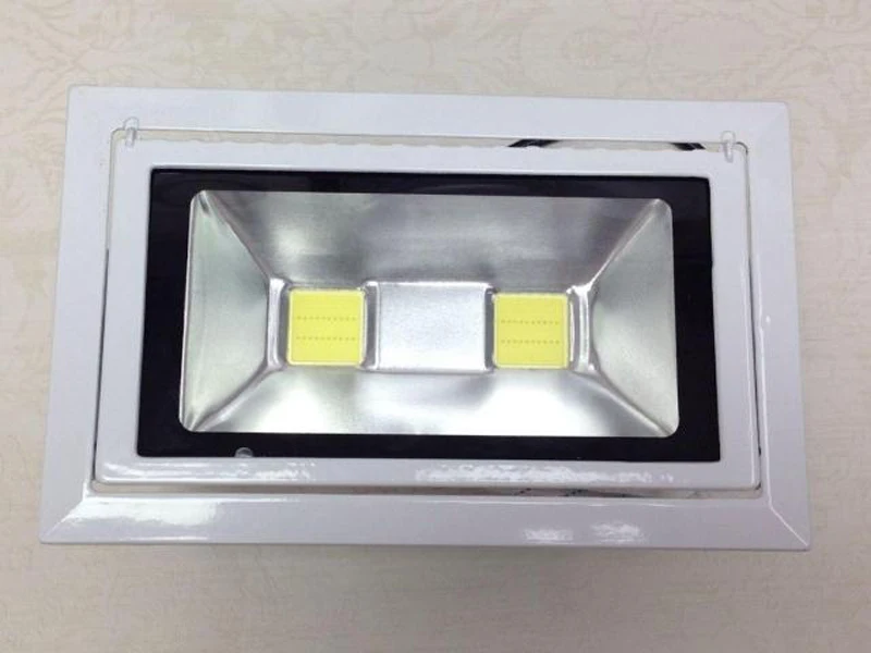 LED Downlights 50W COB Rectangular Recessed Ceiling Down Light 130-140lm/w Rotatable Adjustable Downlight Indoor Lighting