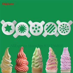 New 5Pcs Lids Of Ice Cream Machine 29mm Inner Diameter Modeling Caps For Ice Cream Nozzle Five Different Shapes